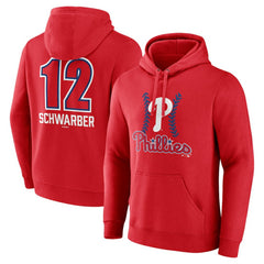 Red Kyle Schwarber Philadelphia Phillies Fastball Player Name & Number Pullover Hoodie