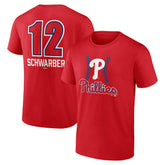 Red Kyle Schwarber Philadelphia Phillies Fastball Player Name & Number T-Shirt