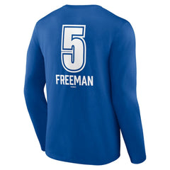 Royal Freddie Freeman Los Angeles Dodgers Fastball Player Name & Number Long Sleeve T-Shirt
