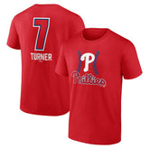 Red Trea Turner Philadelphia Phillies Fastball Player Name & Number T-Shirt