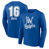 Royal Will Smith Los Angeles Dodgers Fastball Player Name & Number Long Sleeve T-Shirt