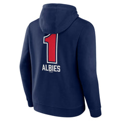 Navy Ozzie Albies Atlanta Braves Fastball Player Name & Number Pullover Hoodie