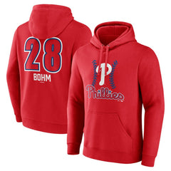 Red Alec Bohm Philadelphia Phillies Fastball Player Name & Number Pullover Hoodie