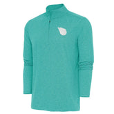 Heather Aqua Cleveland Guardians Antigua Hunk Quarter-Zip Top