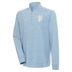 Light Blue San Francisco Giants Antigua Bright Quarter-Zip Pullover Top