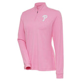 Pink Philadelphia Phillies Antigua Women's Mentor Quarter-Zip Pullover Top