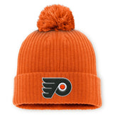 NHL Philadelphia Flyers Fanatics Primary Logo Cuffed Knit Hat with Pom