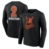 Black Gunnar Henderson Baltimore Orioles Fastball Player Name & Number Long Sleeve T-Shirt