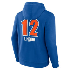Royal Francisco Lindor New York Mets Fastball Player Name & Number Pullover Hoodie