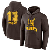 Brown Manny Machado San Diego Padres Fastball Player Name & Number Pullover Hoodie