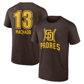 Brown Manny Machado San Diego Padres Fastball Player Name & Number T-Shirt