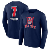 Navy Masataka Yoshida Boston Red Sox Fastball Player Name & Number Long Sleeve T-Shirt