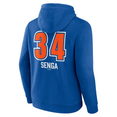 Royal Kodai Senga New York Mets Fastball Player Name & Number Pullover Hoodie