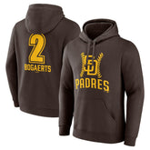 Brown Xander Bogaerts San Diego Padres Fastball Player Name & Number Pullover Hoodie