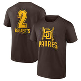Brown Xander Bogaerts San Diego Padres Fastball Player Name & Number T-Shirt