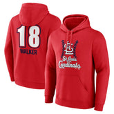 Red Jordan Walker St. Louis Cardinals Fastball Player Name & Number Pullover Hoodie