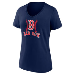 Navy Triston Casas Boston Red Sox Women's Fastball Player Name & Number V-Neck T-Shirt