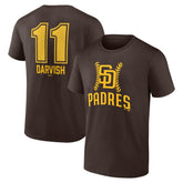 Brown Yu Darvish San Diego Padres Fastball Player Name & Number T-Shirt