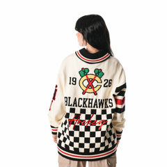 NHL Chicago Blackhawks The Wild Collective Unisex Jacquard Full-Zip Sweater