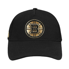 NHL Boston Bruins Pro Standard Metallic Logo Pinch Front Adjustable Hat