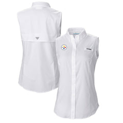 Women's PFG Tamiami Omni-Shade Sleeveless Button-Up Shirt - Pittsburgh Steelers