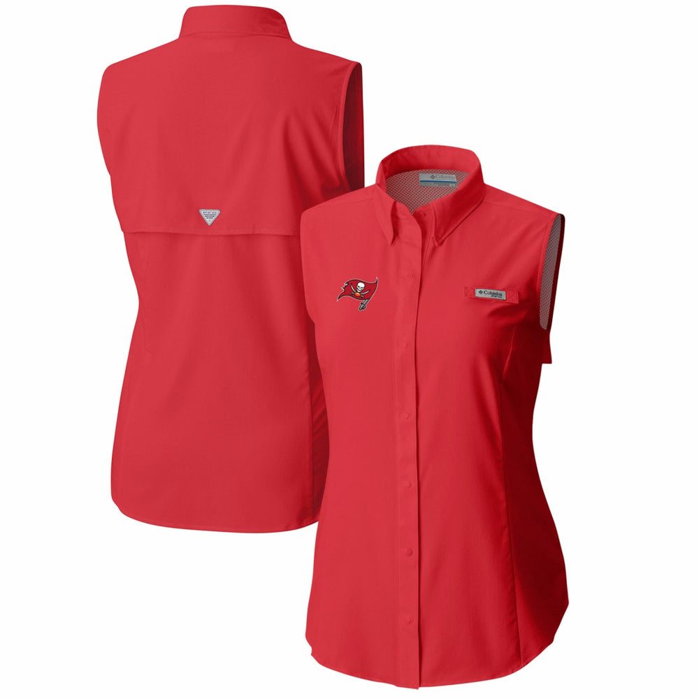 Women's PFG Tamiami Omni-Shade Sleeveless Button-Up Shirt - Tampa Bay Buccaneers