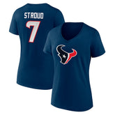C.J. Stroud Women's Icon Player Name & Number V-Neck T-Shirt - Houston Texans T-shirts