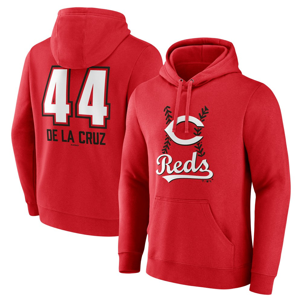 Red Elly De La Cruz Cincinnati Reds Name & Number Fastball Pullover Hoodie