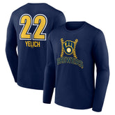Navy Christian Yelich Milwaukee Brewers Name & Number Fastball Long Sleeve T-Shirt
