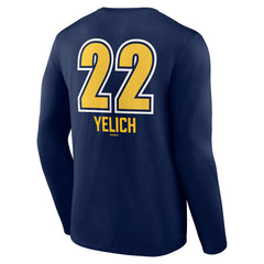 Navy Christian Yelich Milwaukee Brewers Name & Number Fastball Long Sleeve T-Shirt