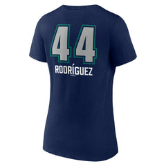 Navy Julio Rodríguez Seattle Mariners Women's Name & Number Fastball V-Neck T-Shirt