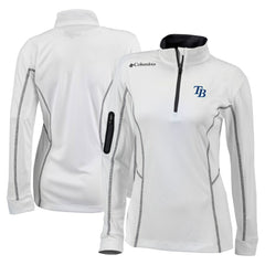 White Tampa Bay Rays Columbia Women's Omni-Wick Shotgun Quarter-Zip Pullover Top