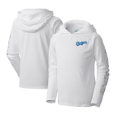 White Los Angeles Dodgers Columbia Youth Terminal Tackle Long Sleeve Hoodie T-Shirt