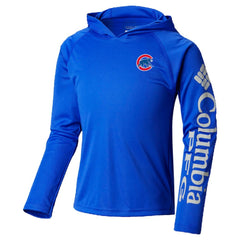Royal Chicago Cubs Columbia Youth Terminal Tackle Long Sleeve Hoodie T-Shirt