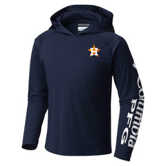 Navy Houston Astros Columbia Youth Terminal Tackle Long Sleeve Hoodie T-Shirt