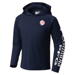 Navy New York Yankees Columbia Youth Terminal Tackle Long Sleeve Hoodie T-Shirt
