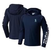 Navy Seattle Mariners Columbia Youth Terminal Tackle Long Sleeve Hoodie T-Shirt