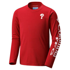 Red Philadelphia Phillies Columbia Youth Terminal Tackle Long Sleeve T-Shirt