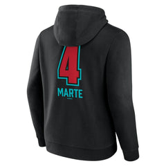 Black Ketel Marte Arizona Diamondbacks Name & Number Fastball Pullover Hoodie