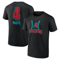 Black Ketel Marte Arizona Diamondbacks Name & Number Fastball T-Shirt