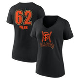 Black Logan Webb San Francisco Giants Women's Name & Number Fastball V-Neck T-Shirt