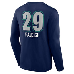 Navy Cal Raleigh Seattle Mariners Name & Number Fastball Long Sleeve T-Shirt
