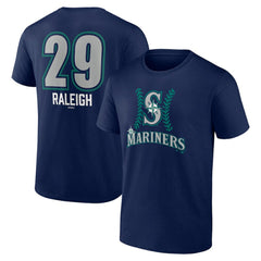 Navy Cal Raleigh Seattle Mariners Name & Number Fastball T-Shirt