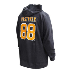 NHL David Pastrnak Boston Bruins Profile Women's Plus Size Name & Number Thermal Pullover Hoodie