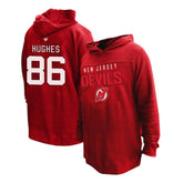 NHL Jack Hughes New Jersey Devils Profile Women's Plus Size Name & Number Thermal Pullover Hoodie