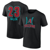 Black Zac Gallen Arizona Diamondbacks Name & Number Fastball T-Shirt