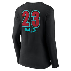 Black Zac Gallen Arizona Diamondbacks Women's Name & Number Fastball V-Neck Long Sleeve T-Shirt