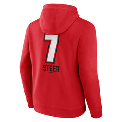 Red Spencer Steer Cincinnati Reds Name & Number Fastball Pullover Hoodie