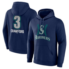 Navy J.P. Crawford Seattle Mariners Name & Number Fastball Pullover Hoodie