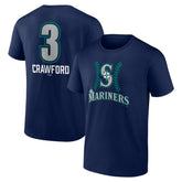 Navy J.P. Crawford Seattle Mariners Name & Number Fastball T-Shirt